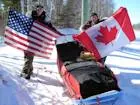 Chilly Dogs guides on international trans-Quetico/BWCAW dog sled trip.